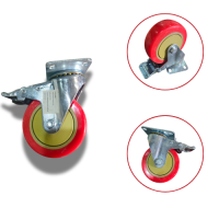 Točkić fi 75 crveni sa kočnicom